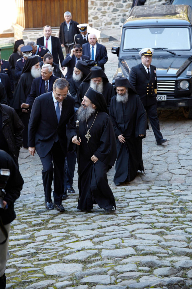 Visit of Greek Prime Minister Antonios Samaras at Simonos Petra