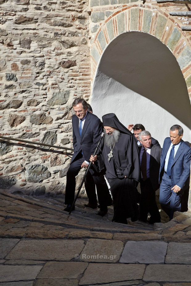 Visit of Greek Prime Minister Antonios Samaras at Simonos Petra