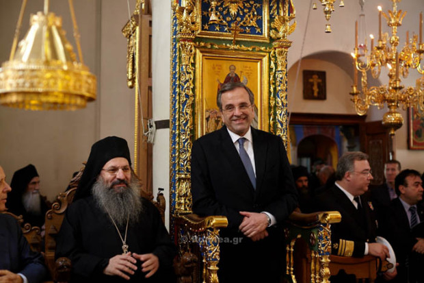 Visit of Greek Prime Minister Antonios Samaras at Simonos Petra