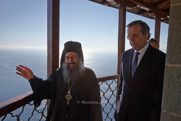 Visit of Greek Prime Minister Antonios Samaras at Simonos Petra