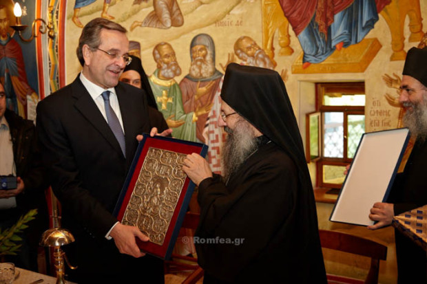 Visit of Greek Prime Minister Antonios Samaras at Simonos Petra