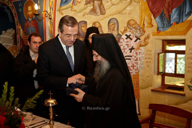 Visit of Greek Prime Minister Antonios Samaras at Simonos Petra