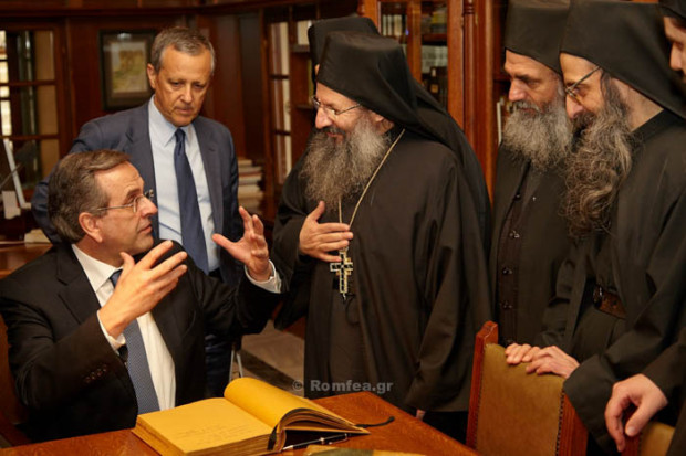 Visit of Greek Prime Minister Antonios Samaras at Simonos Petra