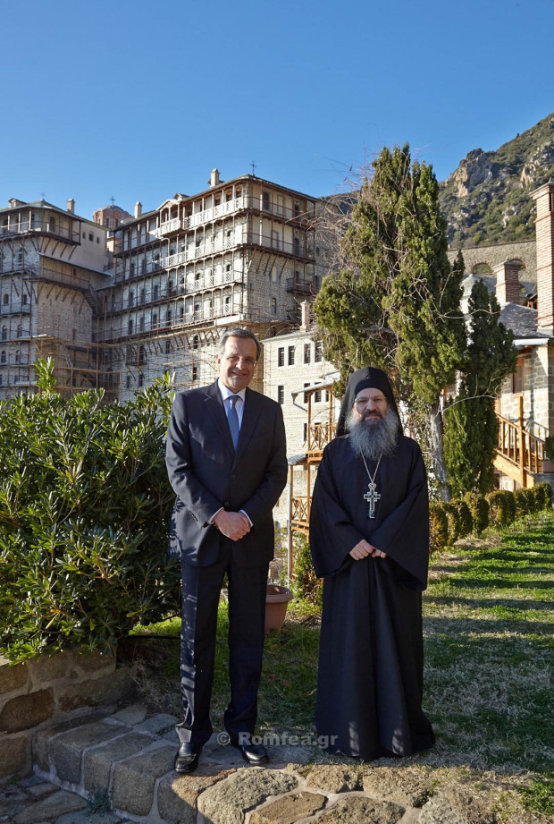 Visit of Greek Prime Minister Antonios Samaras at Simonos Petra