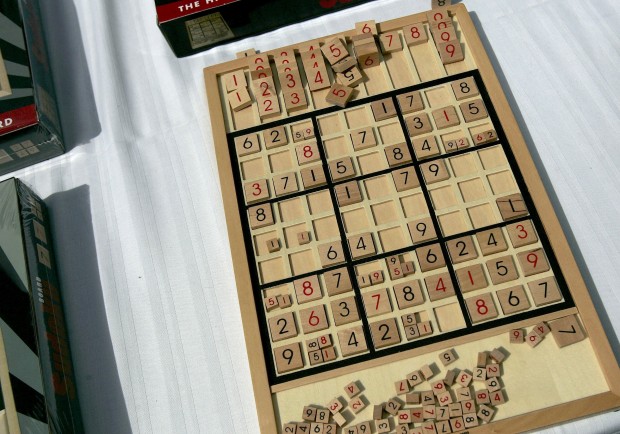 NEW YORK - JUNE 09:A Sudoku puzzle is seen June 9, 2006 in Times Square in New York.  A game company set up a large board featuring the popular numbers game, challenging passers-by to complete the puzzle in eight minutes or less.  (Photo by Chris Hondros/Getty Images)